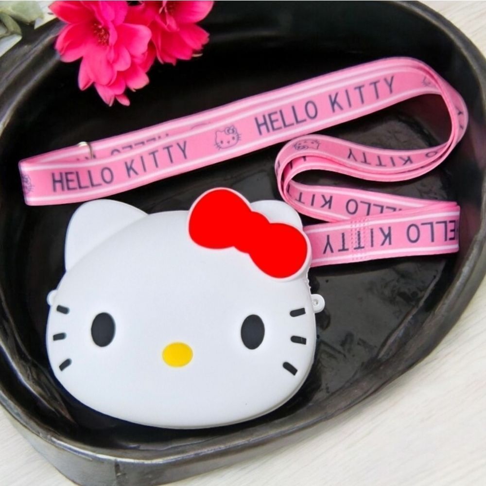 Hello Kitty White Mini Silicone Crossbody Bag 5" Adjustable Strap Sanrio Trendy